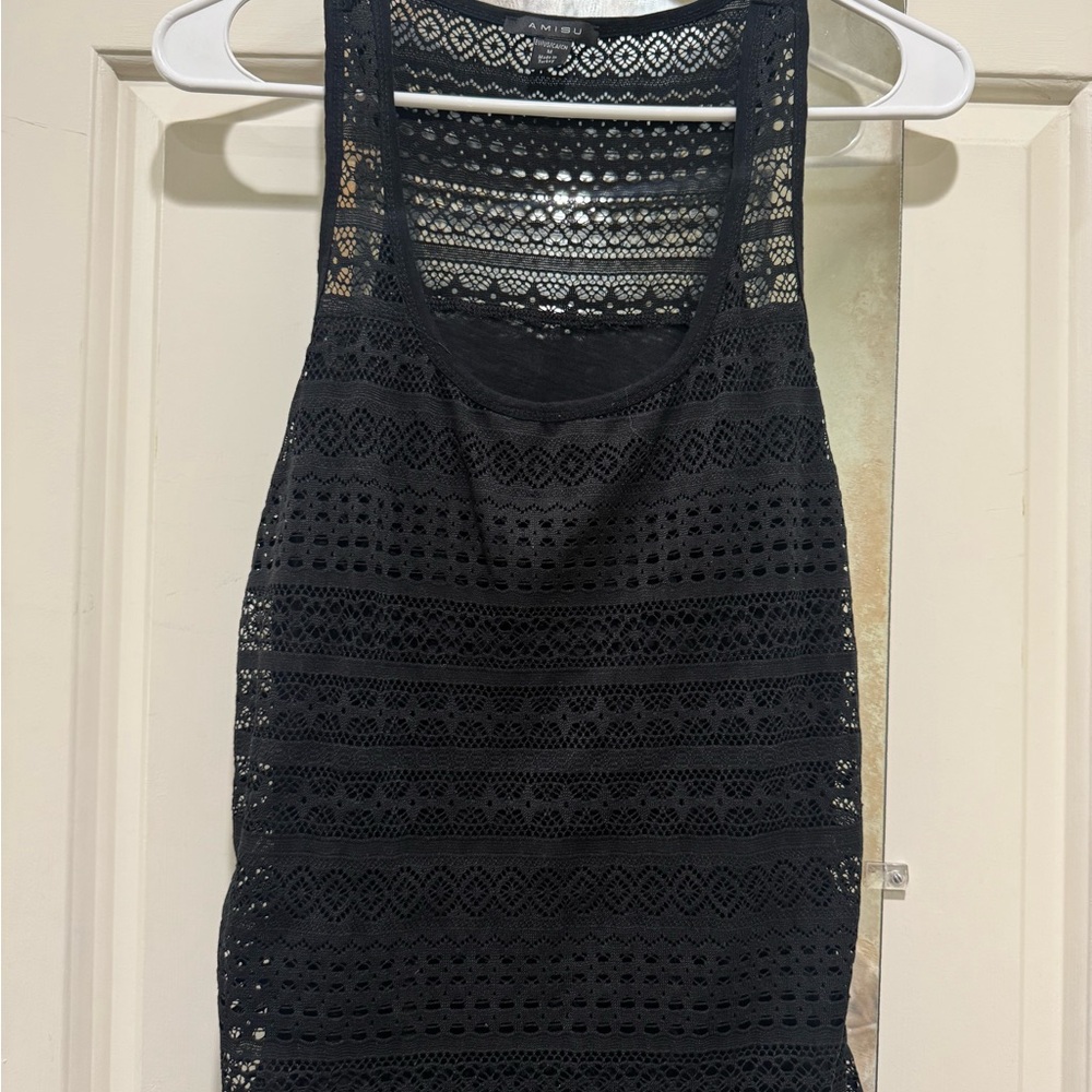 Amisu Black Lace Tank Top